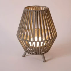 Oosterse tafellamp touw incl. LED dimbaar oplaadbaar - Contra