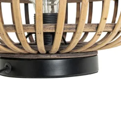 Oosterse tafellamp zwart met bamboe - Amira