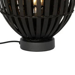 Oosterse tafellamp zwart bamboe 25cm - Pua