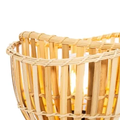 Oosterse tafellamp zwart met naturel bamboe - Pua