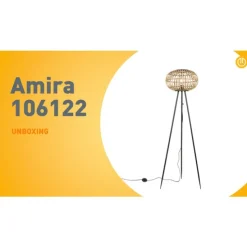 Oosterse tripod vloerlamp bamboe - Amira