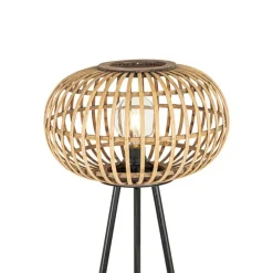 Oosterse tripod vloerlamp bamboe - Amira