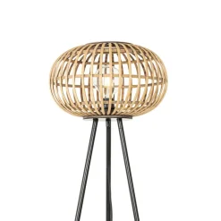 Oosterse tripod vloerlamp bamboe - Amira