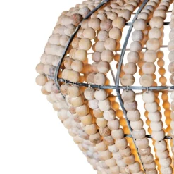 Oosterse vloerlamp beige met kralen - Moti