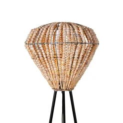 Oosterse vloerlamp beige met kralen - Moti