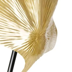 Oosterse vloerlamp messing met zwart 2-lichts - Louka