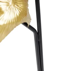 Oosterse vloerlamp messing met zwart 2-lichts - Louka