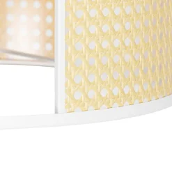 Oosterse vloerlamp wit met rotan 40 cm - Akira