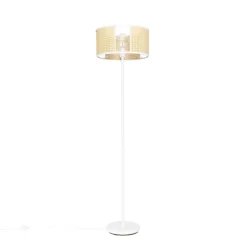 Oosterse vloerlamp wit met rotan 40 cm - Akira