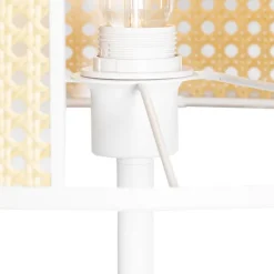 Oosterse vloerlamp wit met rotan 40 cm - Akira