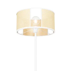 Oosterse vloerlamp wit met rotan 40 cm - Akira