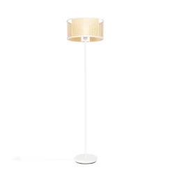 Oosterse vloerlamp wit met rotan 40 cm - Akira