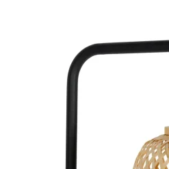 Oosterse vloerlamp zwart met bamboe - Yvonne