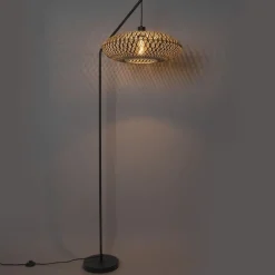 Oosterse vloerlamp zwart bamboe - Ostrava
