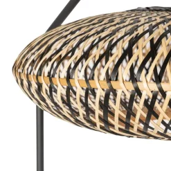 Oosterse vloerlamp zwart bamboe - Ostrava