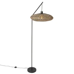Oosterse vloerlamp zwart bamboe - Ostrava