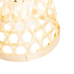 Oosterse vloerlamp zwart met bamboe 3-lichts - Rayan