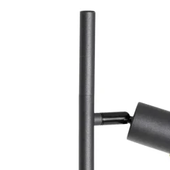 Oosterse vloerlamp zwart met bamboe 3-lichts - Rayan