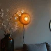 Oosterse wandlamp bamboe 35 cm met stekker - Rina