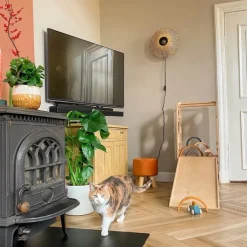 Oosterse wandlamp bamboe 35 cm met stekker - Rina