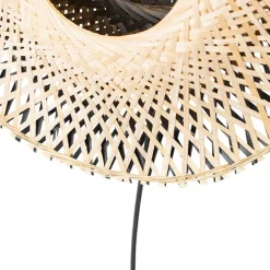 Oosterse wandlamp bamboe 35 cm met stekker - Rina