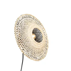 Oosterse wandlamp bamboe 35 cm met stekker - Rina