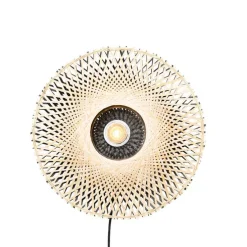 Oosterse wandlamp bamboe 35 cm met stekker - Rina