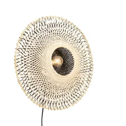 Oosterse wandlamp bamboe 50 cm met stekker - Rina