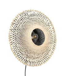 Oosterse wandlamp bamboe 50 cm met stekker - Rina
