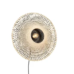 Oosterse wandlamp bamboe 50 cm met stekker - Rina