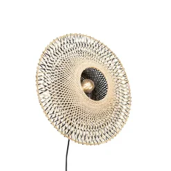 Oosterse wandlamp bamboe 50 cm met stekker - Rina