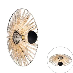 Oosterse wandlamp beige met kralen - Moti