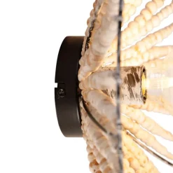 Oosterse wandlamp beige met kralen - Moti