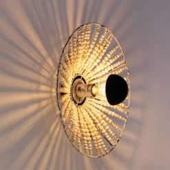 Oosterse wandlamp beige met kralen - Moti