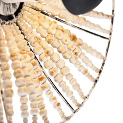 Oosterse wandlamp beige met kralen - Moti