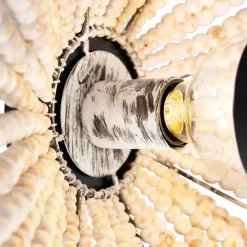 Oosterse wandlamp beige met kralen - Moti