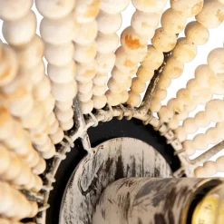 Oosterse wandlamp beige met kralen - Moti