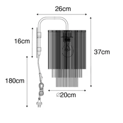 Oosterse wandlamp goud crème kap met franjes - Franxa