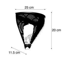 Oosterse wandlamp goud met lichteffect - Zayn