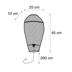 Oosterse wandlamp zwart 45 cm - Nidum