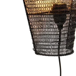 Oosterse wandlamp zwart 45 cm - Nidum