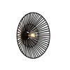 Oosterse wandlamp zwart bamboe rond - Pua