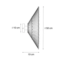 Oosterse wandlamp zwart bamboe rond - Pua