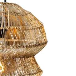 Oosterse wandlamp zwart met goud - Vadi