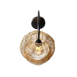 Oosterse wandlamp zwart met goud - Vadi
