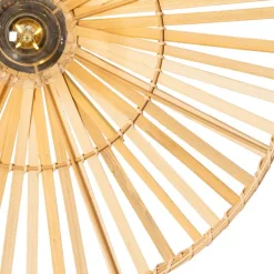 Oosterse wandlamp zwart met naturel bamboe - Pua