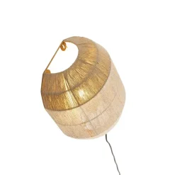 Oosterse wandlamp zwart met jute touw - Riki