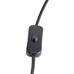 Oosterse wandlamp zwart met jute touw - Riki