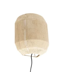 Oosterse wandlamp zwart met jute touw - Riki