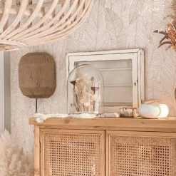 Oosterse wandlamp zwart met jute touw - Riki